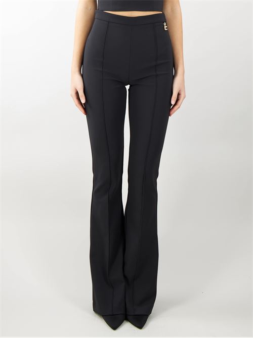 Palazzo trousers in stretch crêpe fabric with charms Elisabetta Franchi ELISABETTA FRANCHI | Pants | PA02641E2110